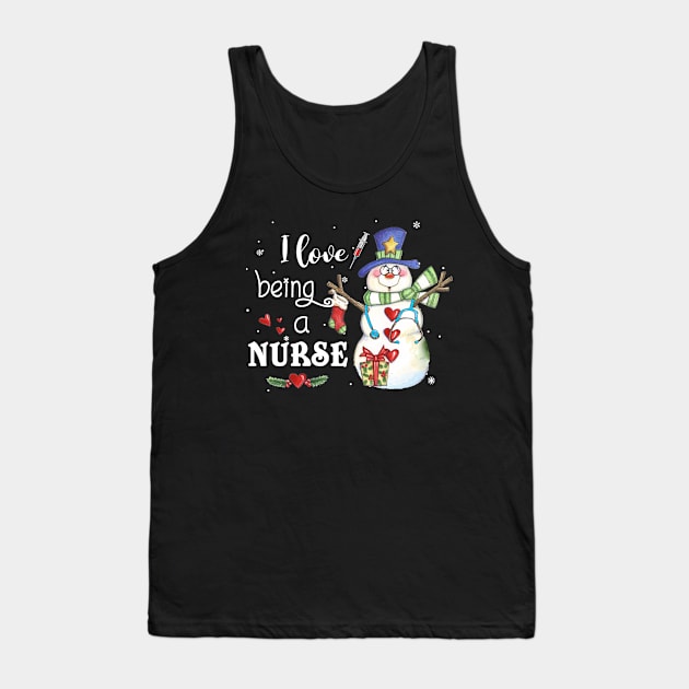 I Love Being A Nurse Christmas Tank Top by Simpsonfft